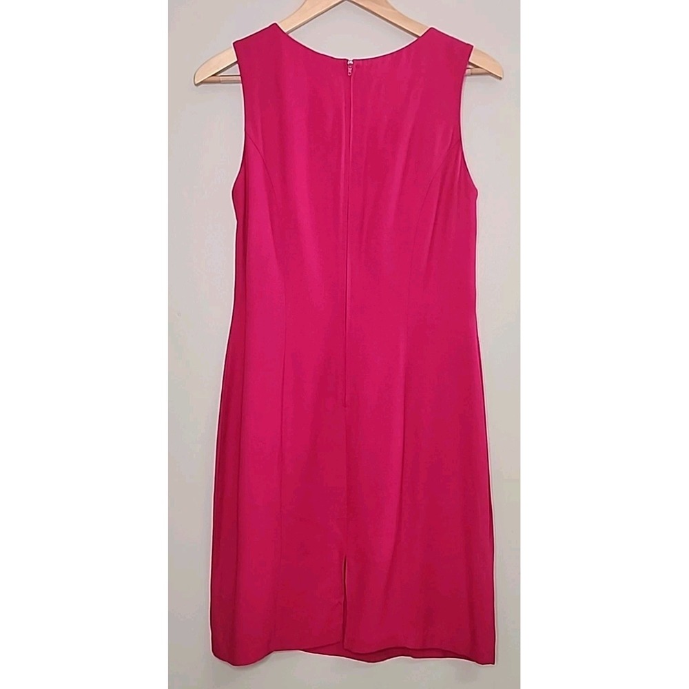 Vintage Scarlett Size 9/10Fusica PINK  Sleeveless Midi Dress Neck Cutout Barbie - Picture 3 of 9
